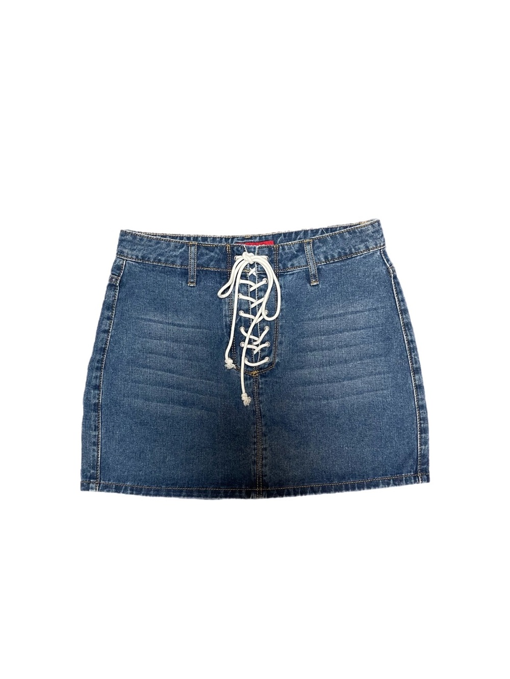 Y2K GUESS 100% Cotton Denim Lace-Up Skirt